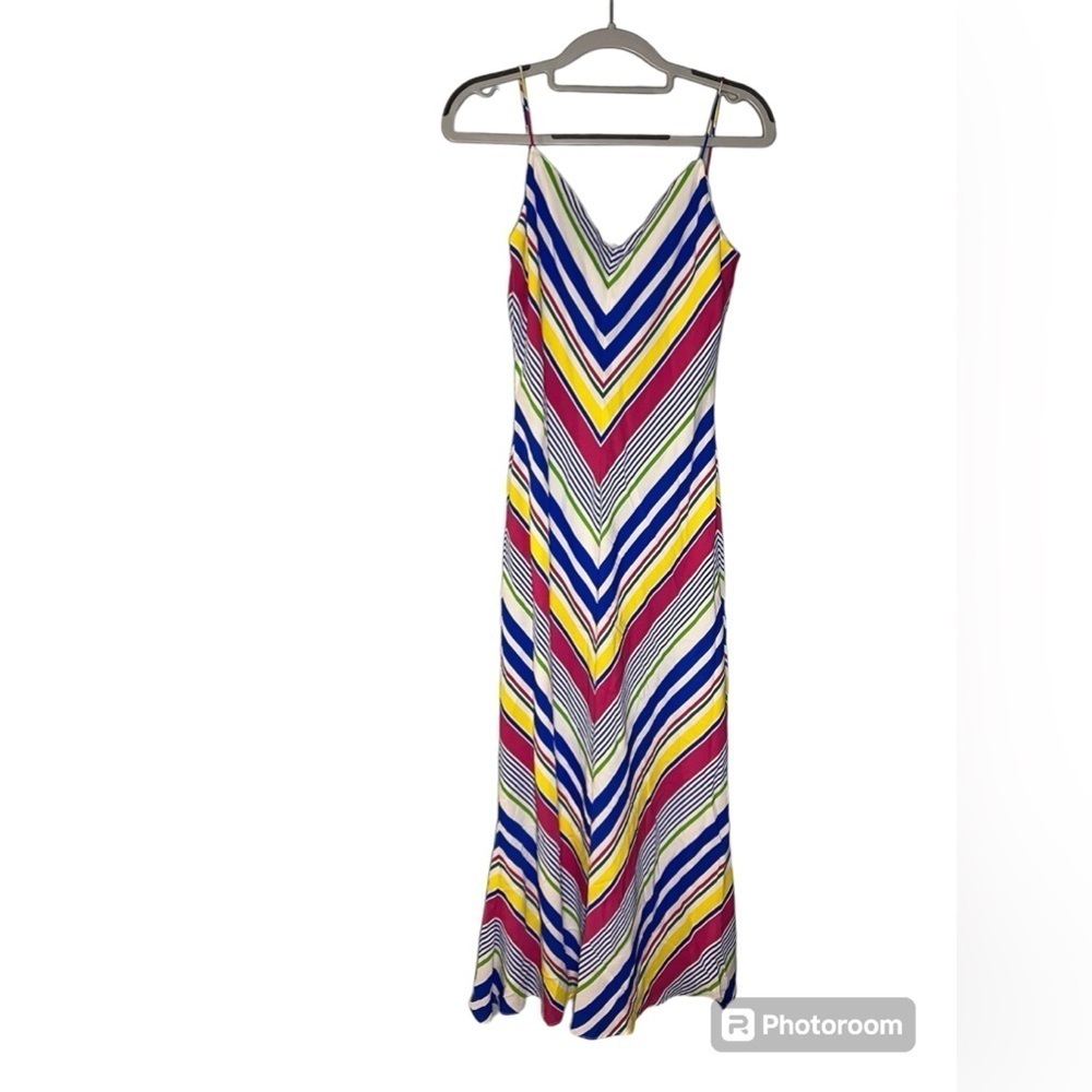 Lauren Ralph Lauren striped‎ silk maxi dress